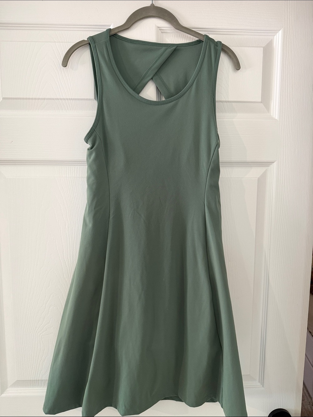 We Wander Sage Green Sleeveless Athletic A-Line Dress